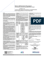 CONVOCATORIA Programa de Fomento a la Transformación de la Producción Agropecuaria en el Sector Rural 2013