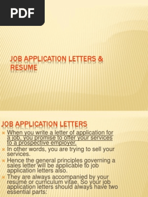 Job Application Letters & Resume