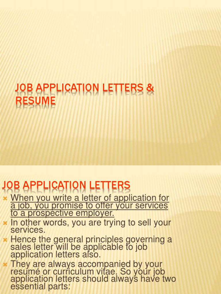 Job Application Letter and Resume Guide | PDF | Résumé | Ascii