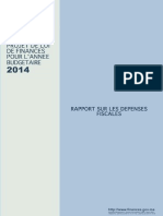 Projet de Loi de Finances 2014 - Rapport sur les dépenses Fiscales