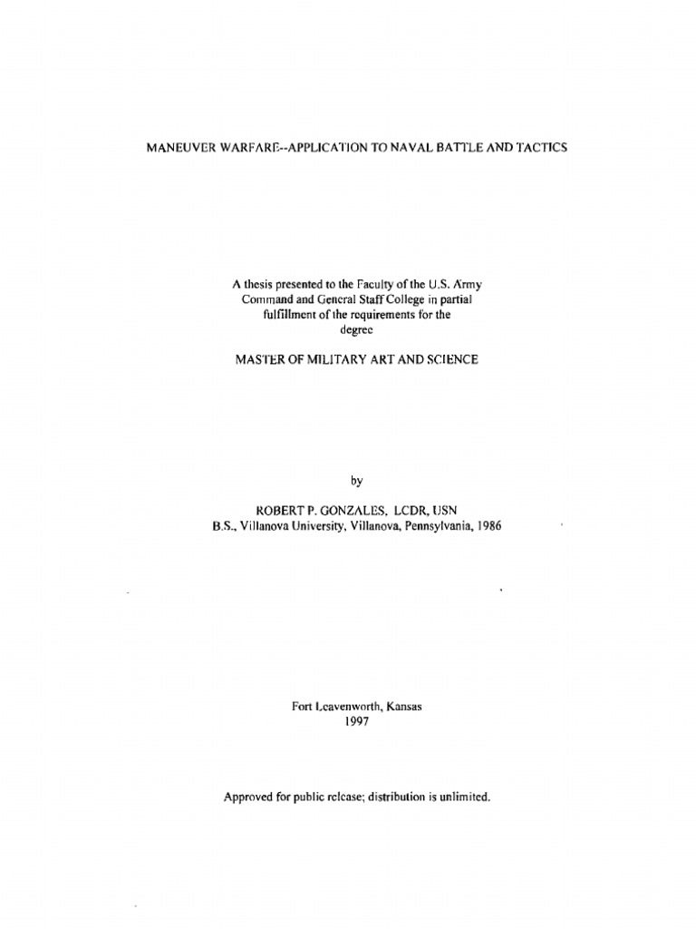 Maneuver Warfare And Naval Tactics Pdf Maneuver Warfare Navies