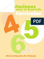 Curriculum Nacional Base - Orientaciones Para El Desarrollo Nivel Pre-Primaria