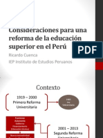 Reforma de la Educación Superior en el Perú