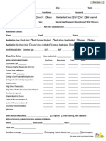College Application Fact Organization Worksheet Fillable PDF