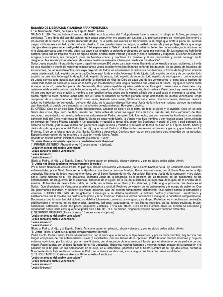 Rosario de Liberacion y Sanidad para Venezuela | PDF | María, madre de ...