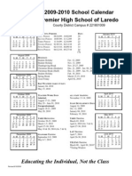 2009-2010 School Calendar Premier High School of Laredo: Educating The Individual, Not The Class