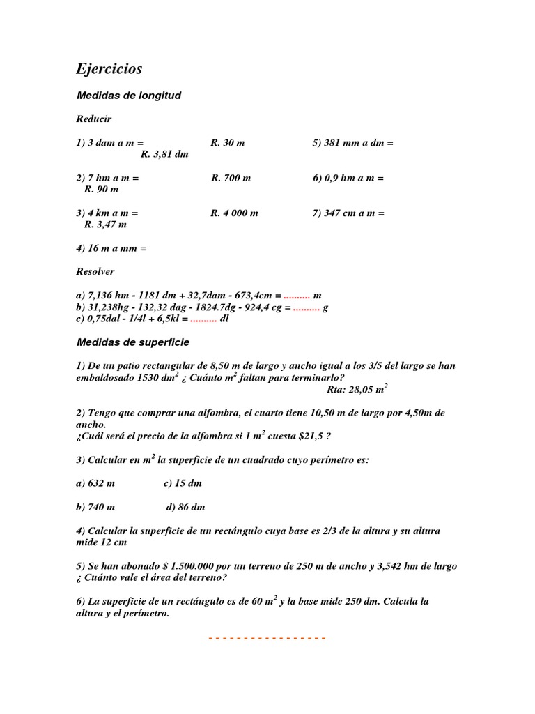 Simela Ejercicios Unidades De Medida Volumen