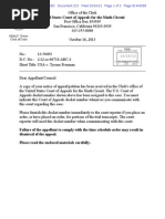 Records of Tyrone Freeman's Appeal of 33-Month Jail Term For SEIU Corruption Scandal, US Court of Appeals For The Ninth Circuit, October 16, 2013