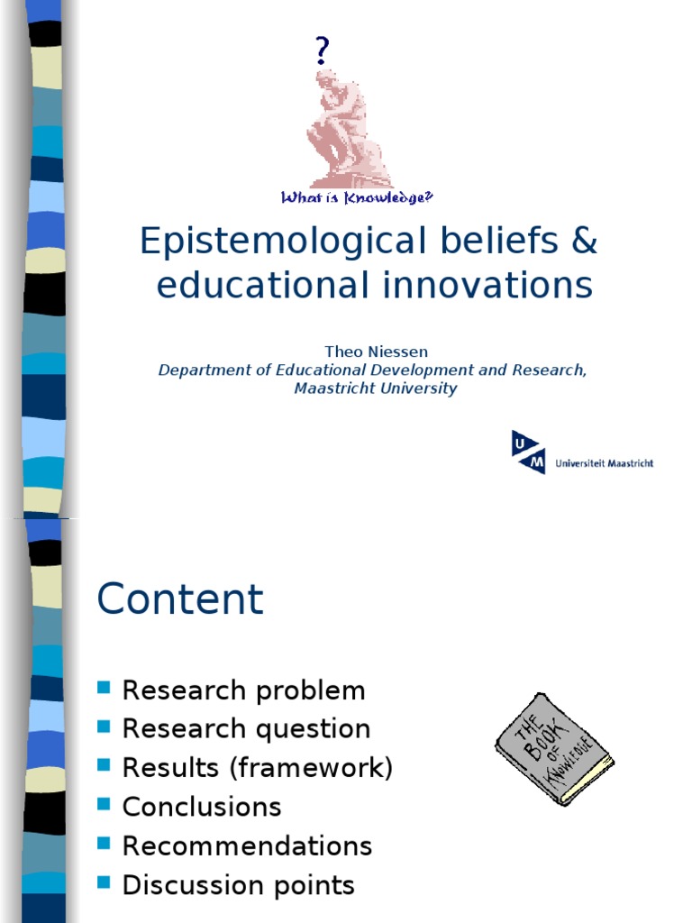 Epistemological Beliefs & Educational Innovations | PDF | Epistemology ...