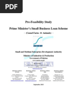 Pre-Feasibility Study Prime Minister's Small Business Loan Scheme