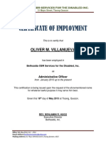 Certificate of Employment Sample