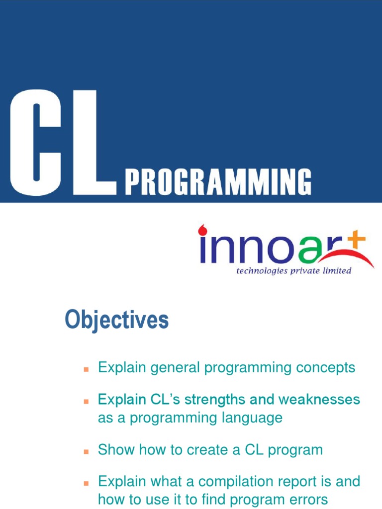 CL Programming PDF | PDF | Parameter (Computer Programming) | Computer ...
