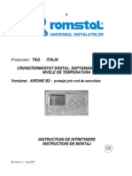 AIRONE B2 Cronotermostat Digital Intretineremontaj PDF