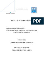 Campo de Trabajo y Aplicacion Para El Ing Civil