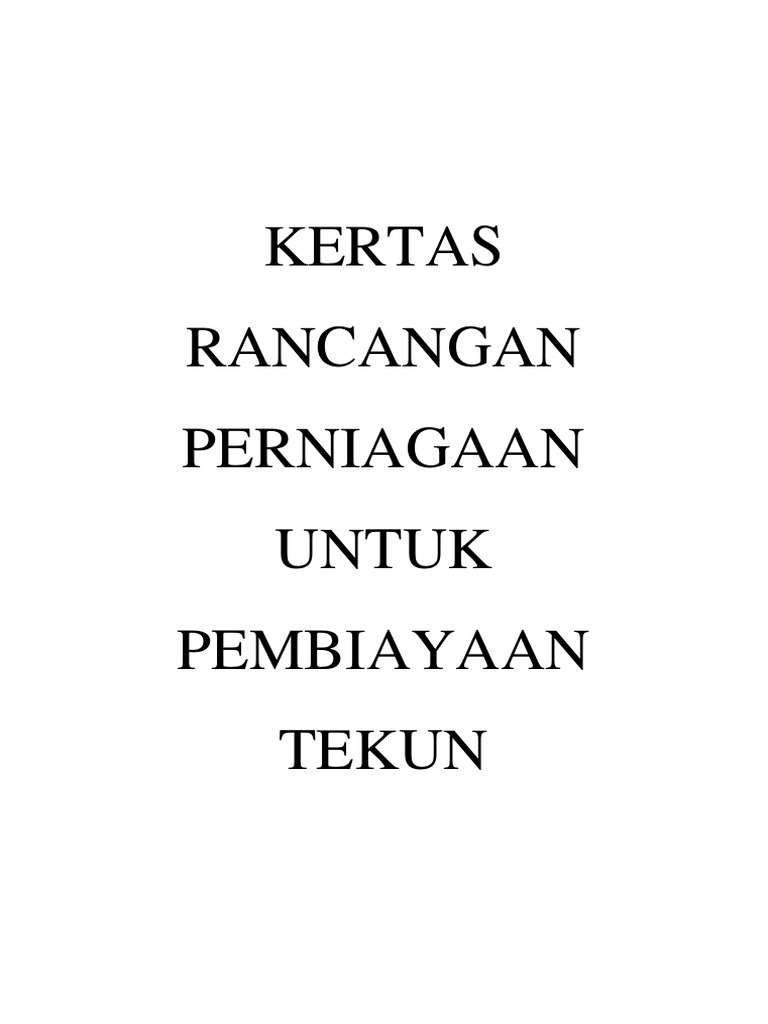 Kertas Rancangan Perniagaan Tekun  PDF