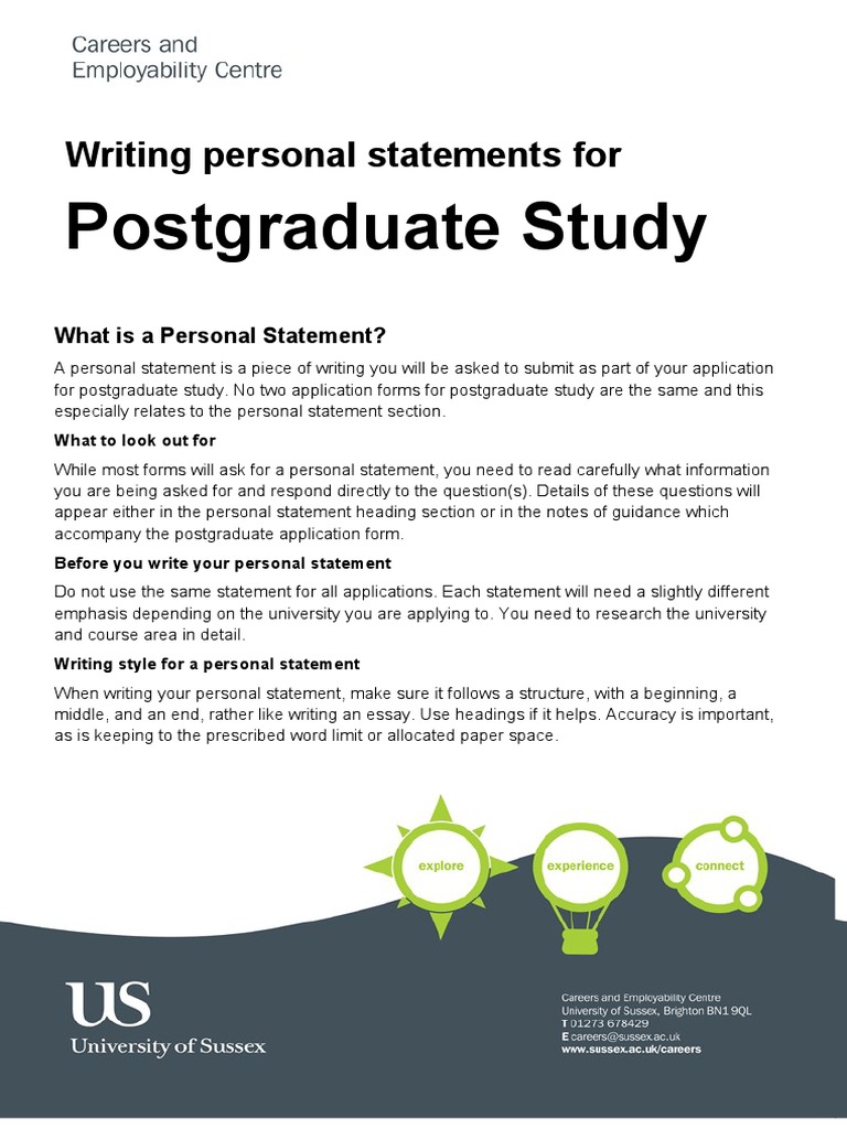 postgraduate personal statement for biology