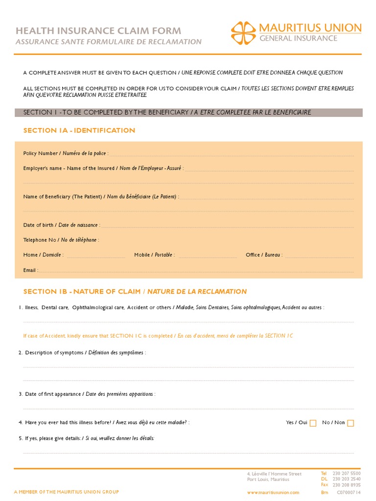 Health Claim Form | PDF