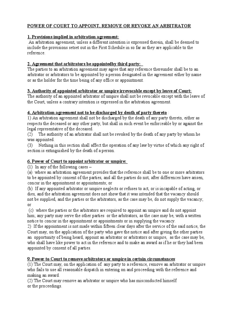 Court's Authority in Arbitrator Appointment | PDF | Arbitral Tribunal ...