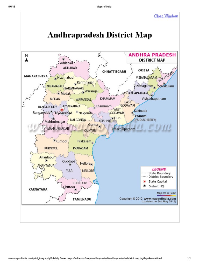 Andhrapradesh District Map: Close Window | PDF