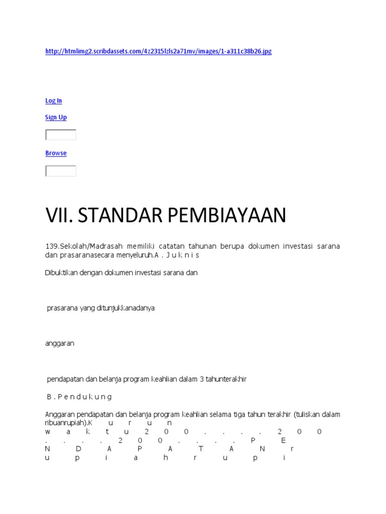 Contoh Bukti Fisik Standar Pembiayaan