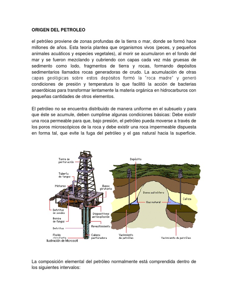 Historia y Origen Del Petroleo | PDF | Refinería de petróleo | Petróleo