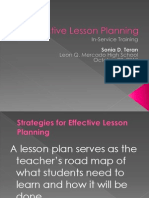Effective Lesson Planning