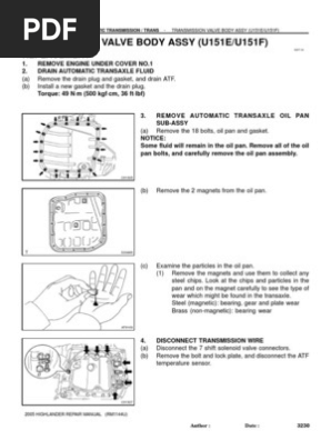 Valve Body Pdf Automatic Transmission Valve