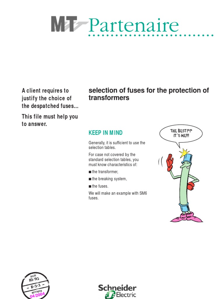 Selection of Fuses for the Protection of Transformers Fuse (Electrical)