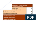 Calcul Section de Cables Electriques Remplir Le Tableau