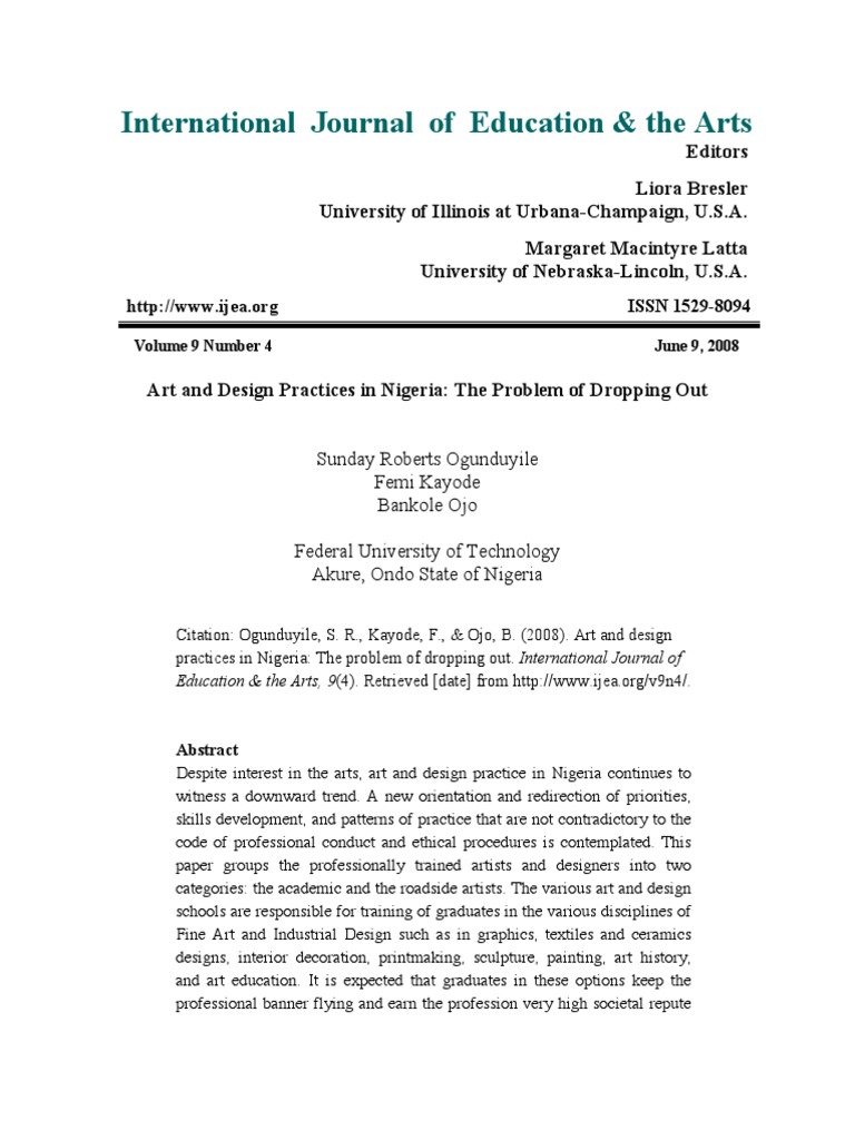 International Journal of Education & the Arts Secondary Education