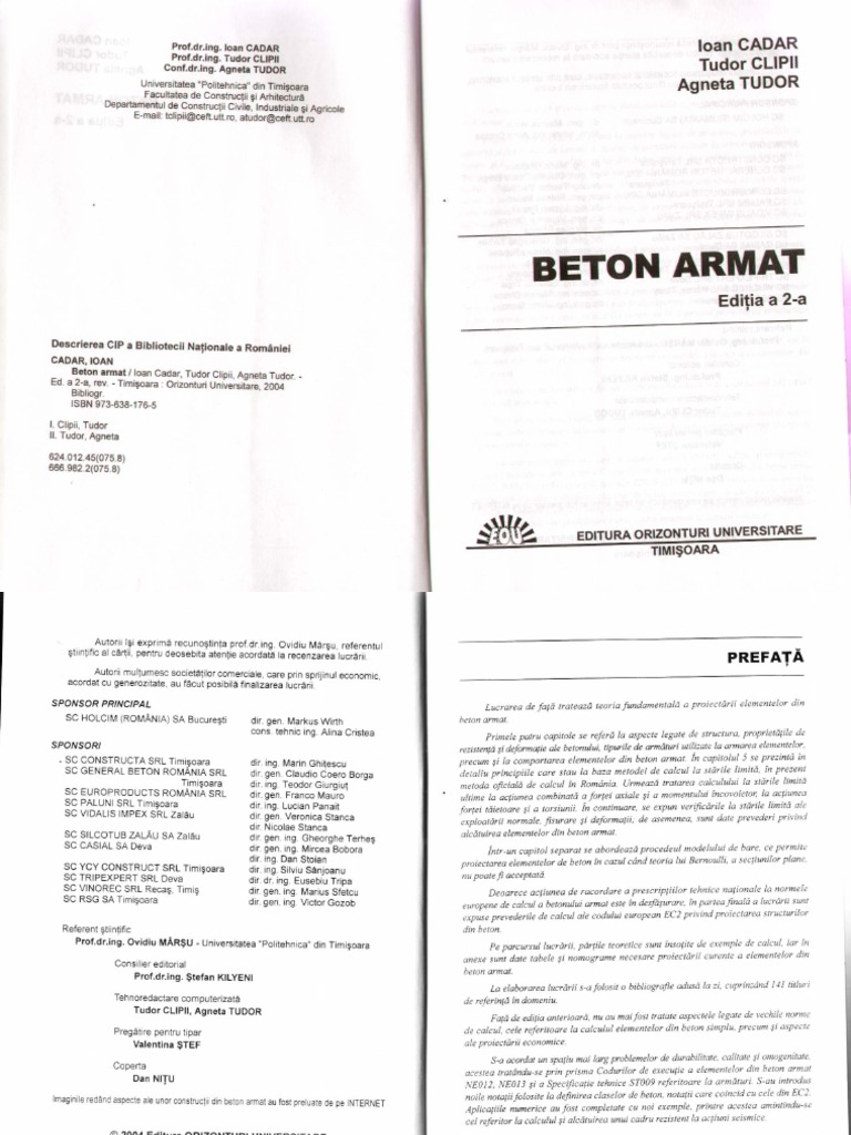 Beton Armat Ed A Ii A Agneta Tudor Pdf