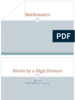 Divide by 1 Digit Divisors Wed 10 9 13