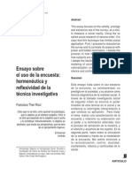 Ther, F. (2004) - Ensayo sobre el uso de la encuesta. Hermenéutica y reflexividad de la técnica investigadora