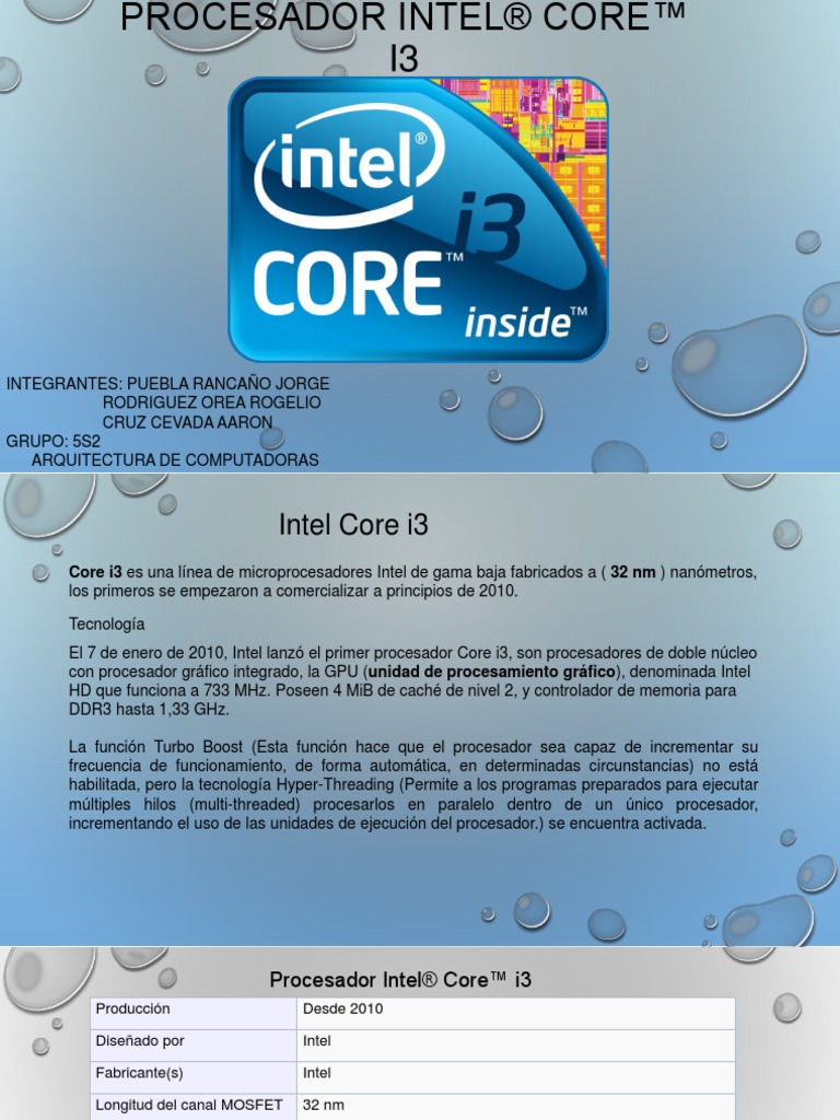 Procesador Intel - Core - I3 | PDF | Microprocesador | Intel