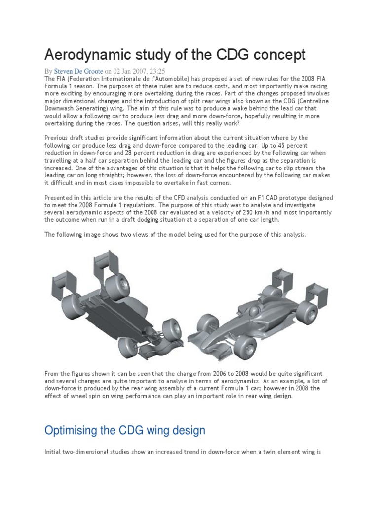 Aerodynamic Study of The CDG Concept | PDF