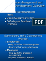 Personal Developmental Plans Direct Supervisor's Role 360-Degree Feedback Systems