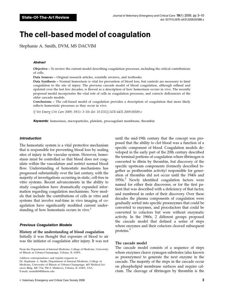 The Cell Based Model of Coagulation | PDF | Coagulation | Platelet