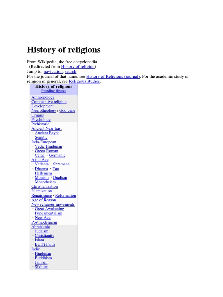 History of Religions | PDF | Cultural Anthropology | Religious Faiths