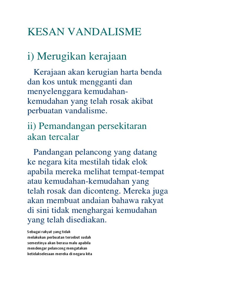 Kesan Vandalisme Pdf