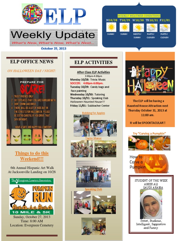 ELP Weekly Events & Weather Update | PDF