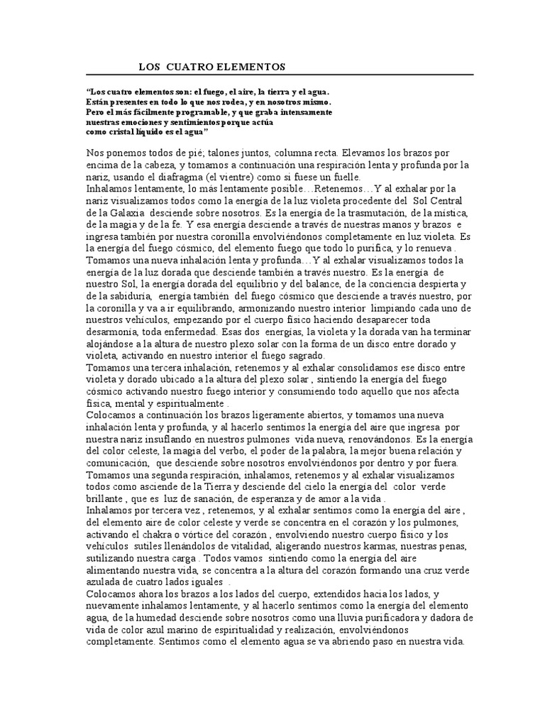 Energías de los Cuatro Elementos | PDF | Color | Agua