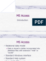 MS Access Introduction and Database Objects