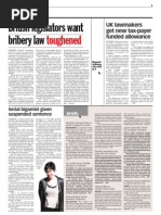TheSun 2009-07-29 Page05 British Legislator Want Bribery Law Toughened