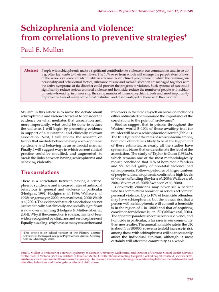 Schizophrenia and violence.pdf Schizophrenia Violence