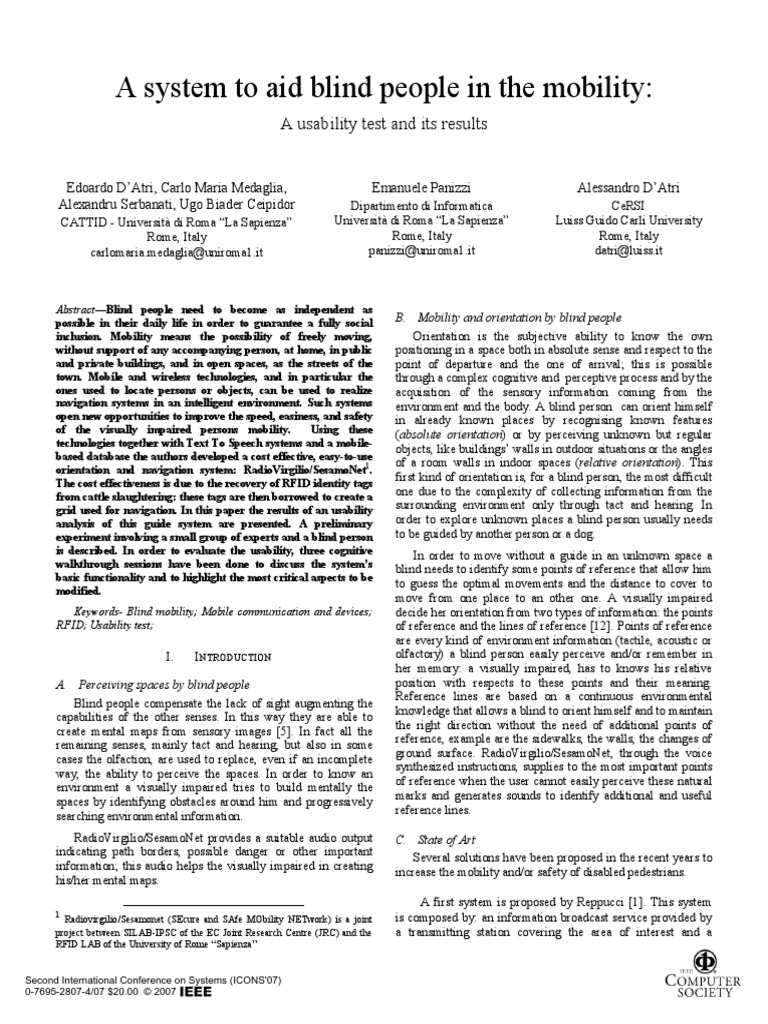 Technology For Visual Disability PDF Usability Visual Impairment