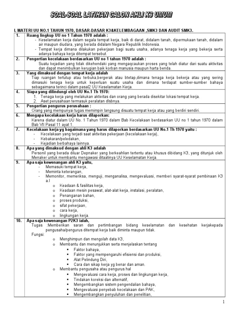 Soal K3