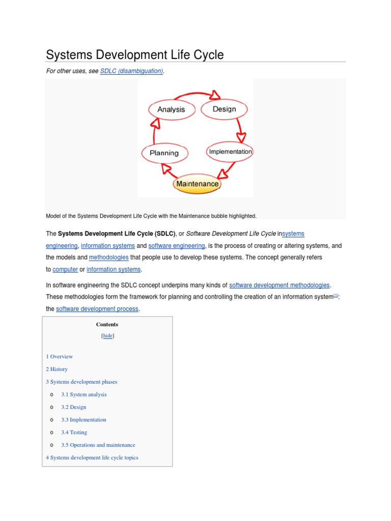 Systems Development Life Cycle1 | PDF | Software Development Process