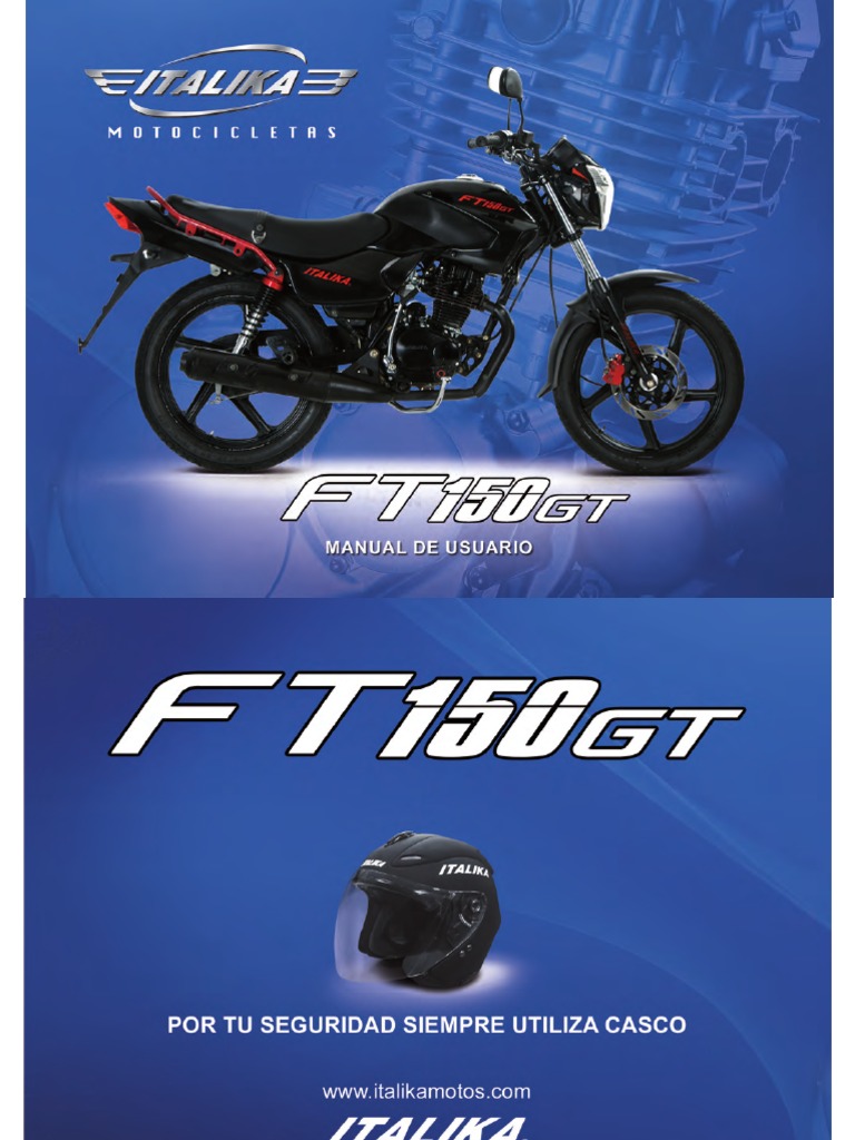Manual de Usuario Italika FT150 GT | PDF | Motocicleta | Carburador