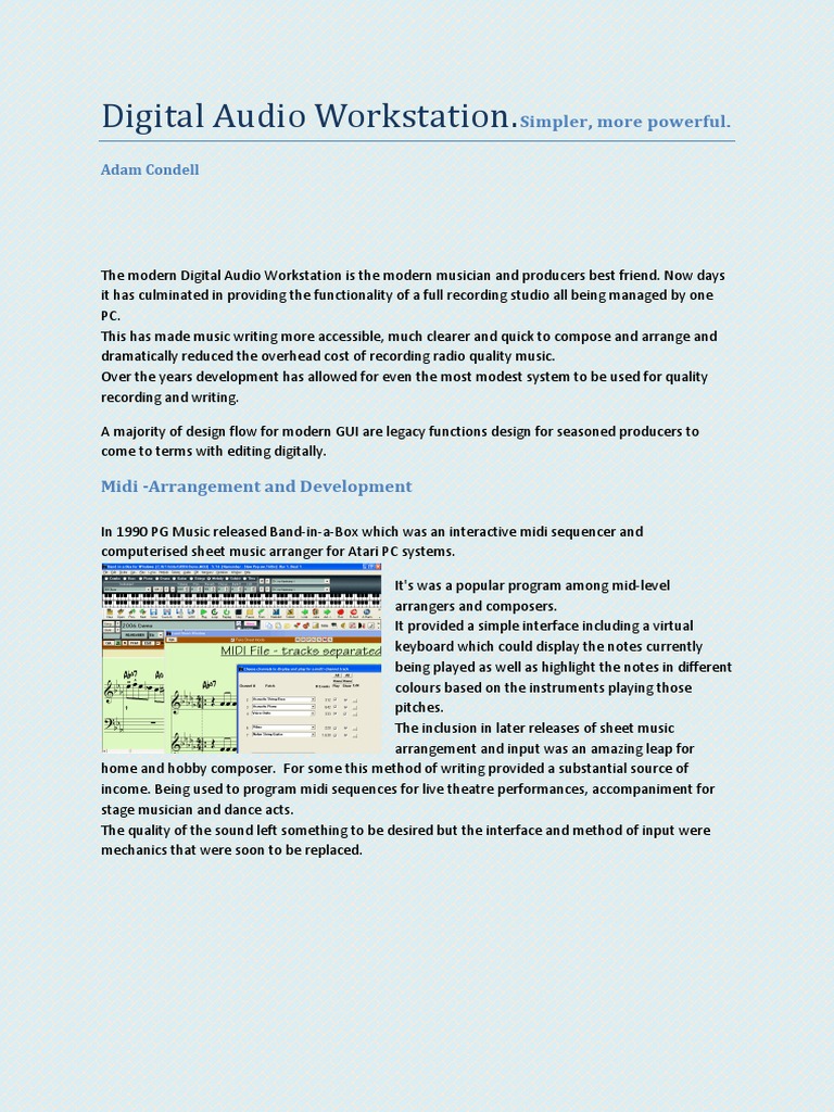 Digital Audio Workstation History | PDF | Graphical User Interfaces ...
