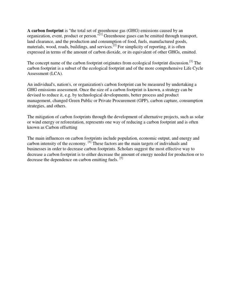 Understanding Carbon Footprints | PDF